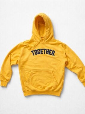 Together Yellow Hoodie with Navy 'TOGETHER.' Chest Print Size L